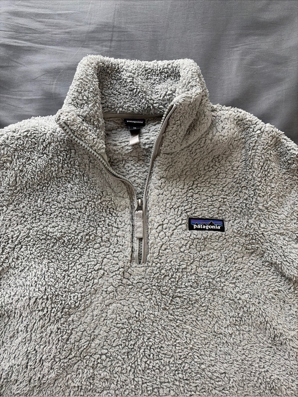 Patagonia Women’s Sherpa Quarter-Zip Pullover - Light Gray